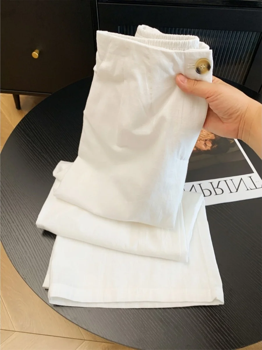 Summer New Women's High Waist Wide Leg Pants Linen Casual Drapey Color Loose Fit Straight Cut Long Trousers
Summer New Women's High Waist Wide Leg Pants Linen Casual Drapey Color Loose Fit Straight Cut Long Trousers