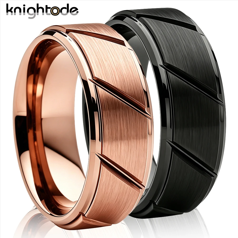 8mm Gold/Black/Pink PlatedTungsten Carbide Rings Cut Grooved Wedding Band Beveled Edges Comfortfit
8mm Gold/Black/Pink PlatedTungsten Carbide Rings Cut Grooved Wedding Band Beveled Edges Comfortfit