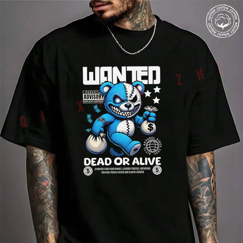 Moto Men's T-shirt Wanted Dead Or Alive Cotton T Shirt Short Sleeve Exquisite Design Essential Top Tees
Moto Men's T-shirt Wanted Dead Or Alive Cotton T Shirt Short Sleeve Exquisite Design Essential Top Tees