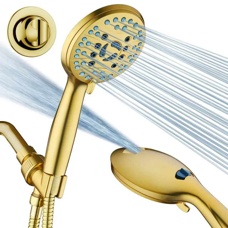 High Pressure 8mode Handheld Shower Head Anticlog Nozzles, Builtin Power Wash to Clean Tub, Tile amp Pets, Extra Long 6 ft. Stai
High Pressure 8mode Handheld Shower Head Anticlog Nozzles, Builtin Power Wash to Clean Tub, Tile amp Pets, Extra Long 6 ft. Stai