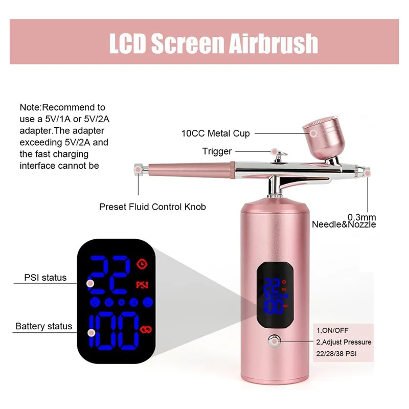 【Rushed】LCD Air Brush Kit With Air Compressor, 3 Gear Pressure Cordless Airbrush Machine With Hose For Cosmetics, Painting Art
【Rushed】LCD Air Brush Kit With Air Compressor, 3 Gear Pressure Cordless Airbrush Machine With Hose For Cosmetics, Painting Art