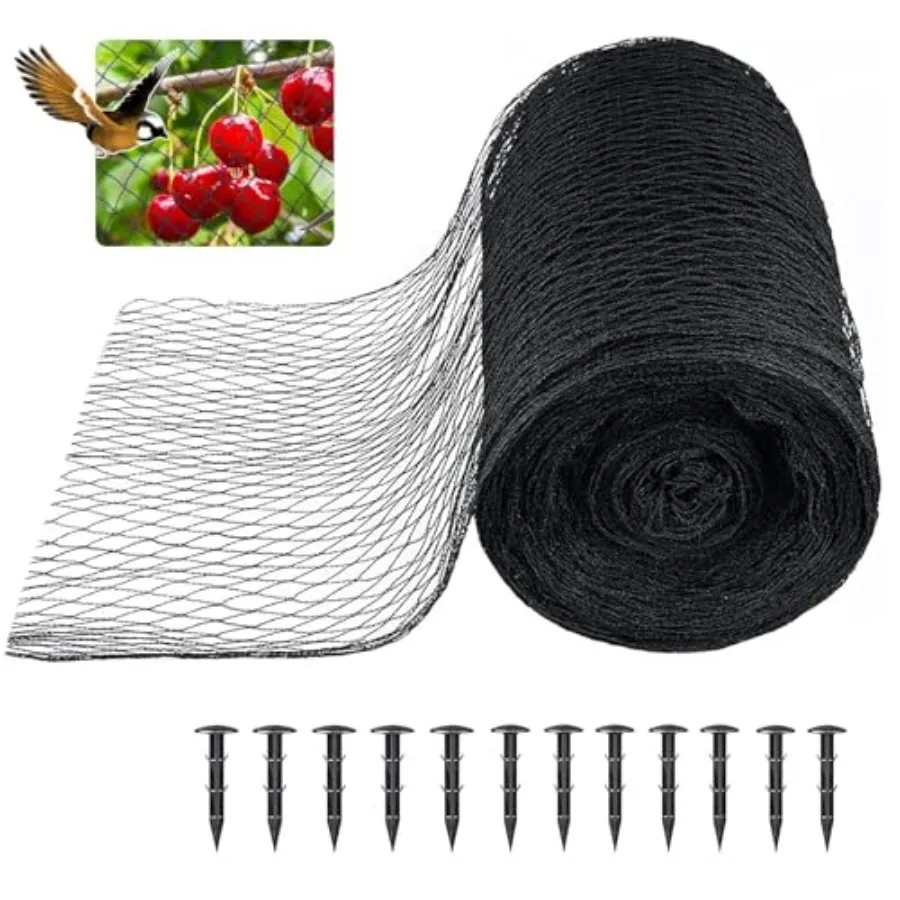 Bird Netting for Garden 40 x 40 Feet, Heavy Duty 3/8" Woven Mesh Garden Netting with 12 Stakes, HDPE Anti Bird Net for Fruit Tr
Bird Netting for Garden 40 x 40 Feet, Heavy Duty 3/8" Woven Mesh Garden Netting with 12 Stakes, HDPE Anti Bird Net for Fruit Tr