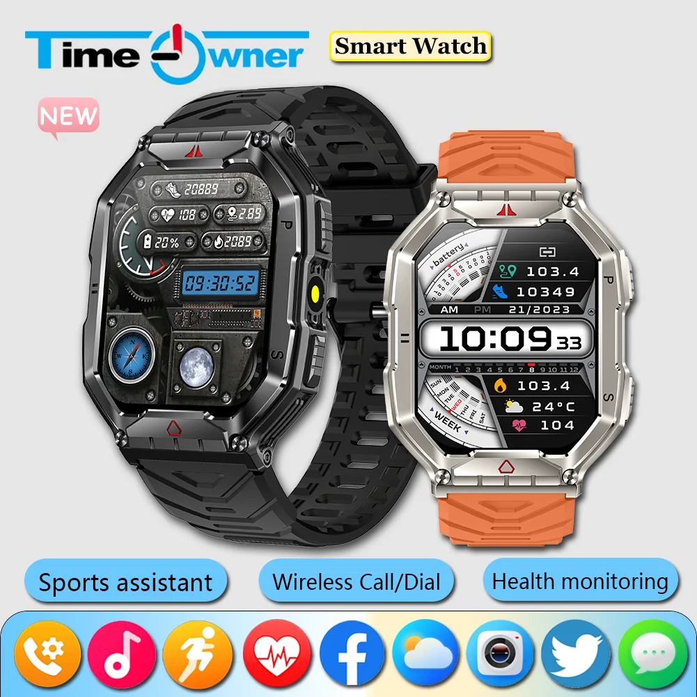 Time Owner Smart Watch Men Military Grade Toughness Bluetooth Voice Call LED Flashlight Waterproof Outdoor Sports SmartWatch
Time Owner Smart Watch Men Military Grade Toughness Bluetooth Voice Call LED Flashlight Waterproof Outdoor Sports SmartWatch