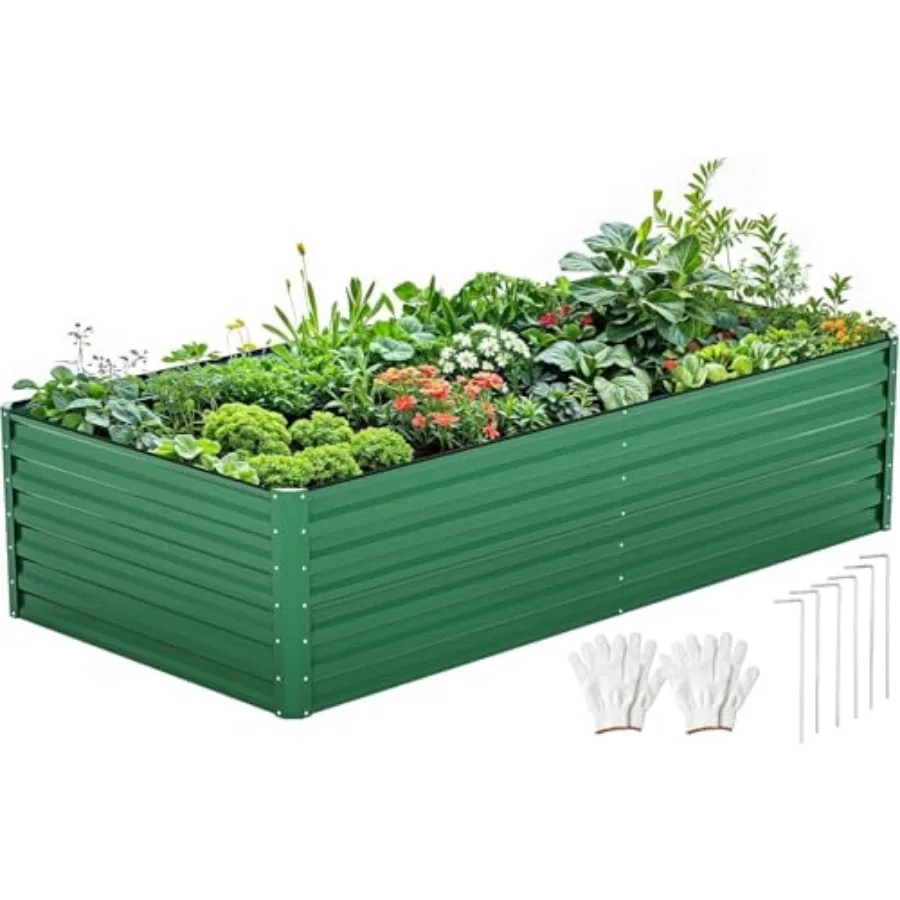 8 x 4 x 2 FT Raised Garden Bed Kit, Outdoor Galvanized Flower Bed with Safety Rubber and Gloves, Large Metal Planter Box for Ve
8 x 4 x 2 FT Raised Garden Bed Kit, Outdoor Galvanized Flower Bed with Safety Rubber and Gloves, Large Metal Planter Box for Ve
