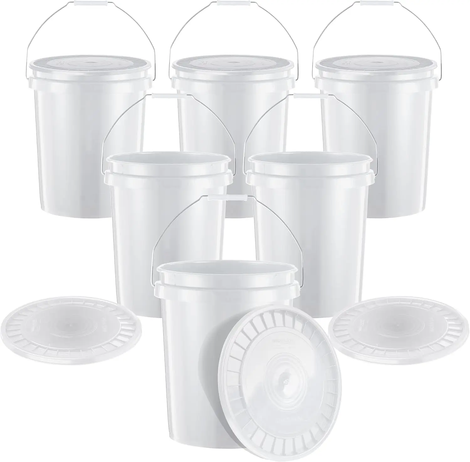 5-Gallon Heavy-Duty Buckets with Snap-On Lids, 6-Pack – BPA-Free, Food-Grade Plastic, Multi-Purpose Storage for Home, DIY, and J
5-Gallon Heavy-Duty Buckets with Snap-On Lids, 6-Pack – BPA-Free, Food-Grade Plastic, Multi-Purpose Storage for Home, DIY, and J