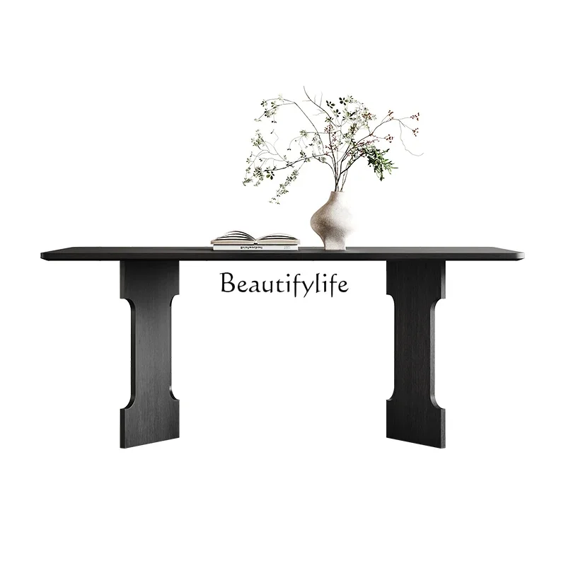 Pure black walnut solid wood dining table Small apartment retro style rectangular solid wood dining table
Pure black walnut solid wood dining table Small apartment retro style rectangular solid wood dining table