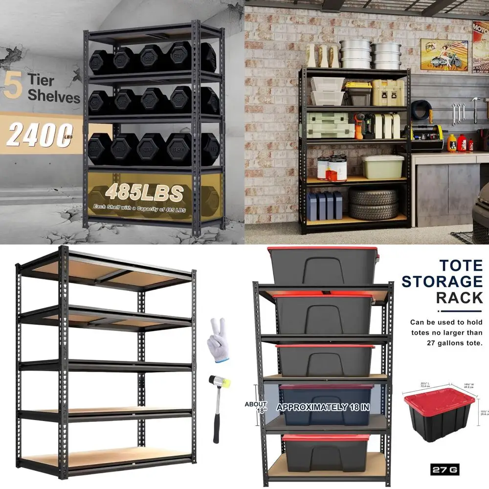 72 Heavy-Duty Metal Storage Shelves for Garage and Basement - Holds 2400 LBS
72 Heavy-Duty Metal Storage Shelves for Garage and Basement - Holds 2400 LBS