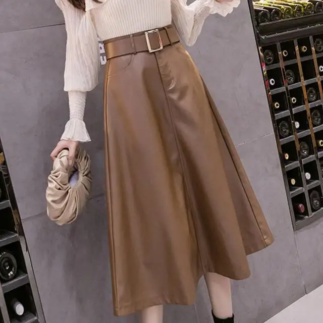 2024 Autumn Winter Fashion PU Leather Skirts For Women Elegant High Waist A-Line Long Office Lady Belt Midi N93
2024 Autumn Winter Fashion PU Leather Skirts For Women Elegant High Waist A-Line Long Office Lady Belt Midi N93