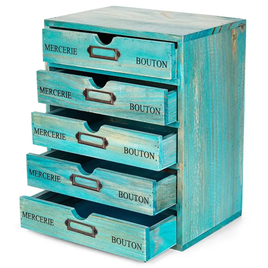 5Tier Drawer Desktop Curio Cabinet French Farmhouse Country Desk Organizer Box Wooden Stackable Shelves Teal Countertop Shelf w
5Tier Drawer Desktop Curio Cabinet French Farmhouse Country Desk Organizer Box Wooden Stackable Shelves Teal Countertop Shelf w