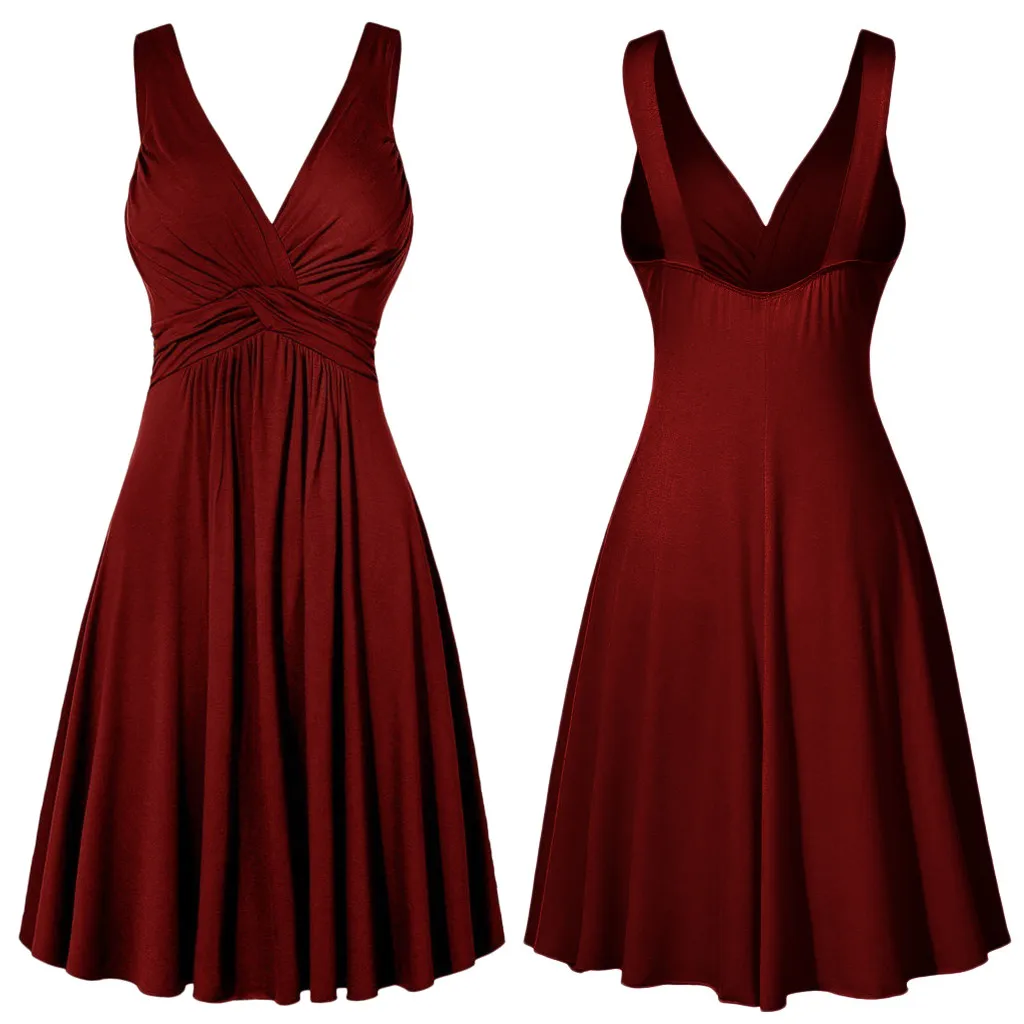 Women's V-neck Elegant Dress Ball Gown Retro Sling Pleated Slim Flare Party Dresses Vestidos Female Sundress
Women's V-neck Elegant Dress Ball Gown Retro Sling Pleated Slim Flare Party Dresses Vestidos Female Sundress