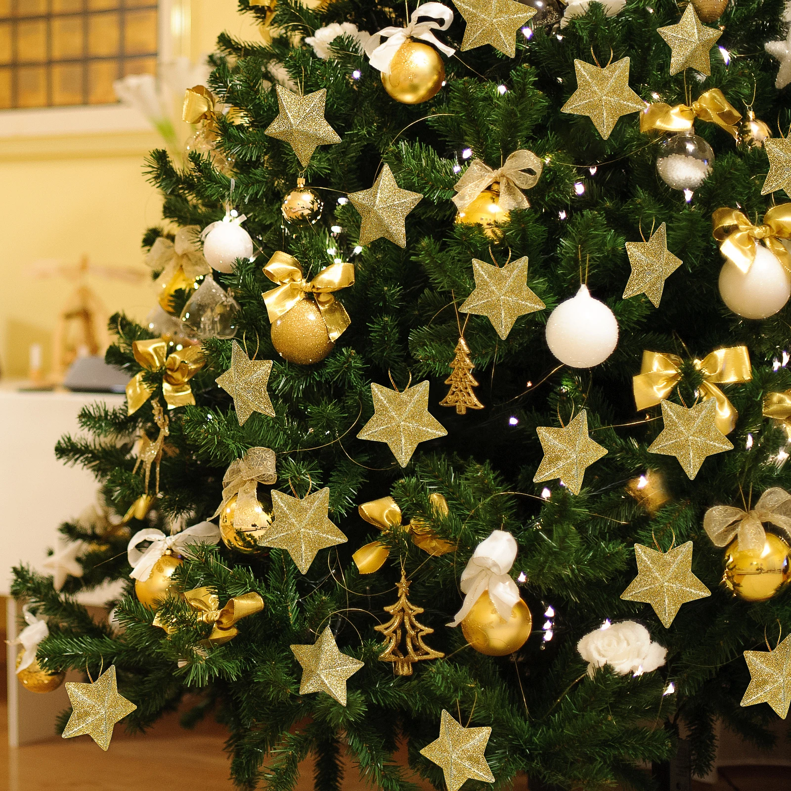 30 pcs Christmas Tree Ornaments Glitter Star Pendants Festive Holiday Decorations Sparkling Xmas Hanging Pendant Mini Ornaments
30 pcs Christmas Tree Ornaments Glitter Star Pendants Festive Holiday Decorations Sparkling Xmas Hanging Pendant Mini Ornaments