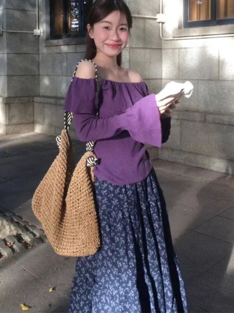 Floral Skirts Women Long Ruffles Loose Fit Design Elegant Purple Korean Style High Waist Spring All-match Girls Aesthetic Faldas
Floral Skirts Women Long Ruffles Loose Fit Design Elegant Purple Korean Style High Waist Spring All-match Girls Aesthetic Faldas