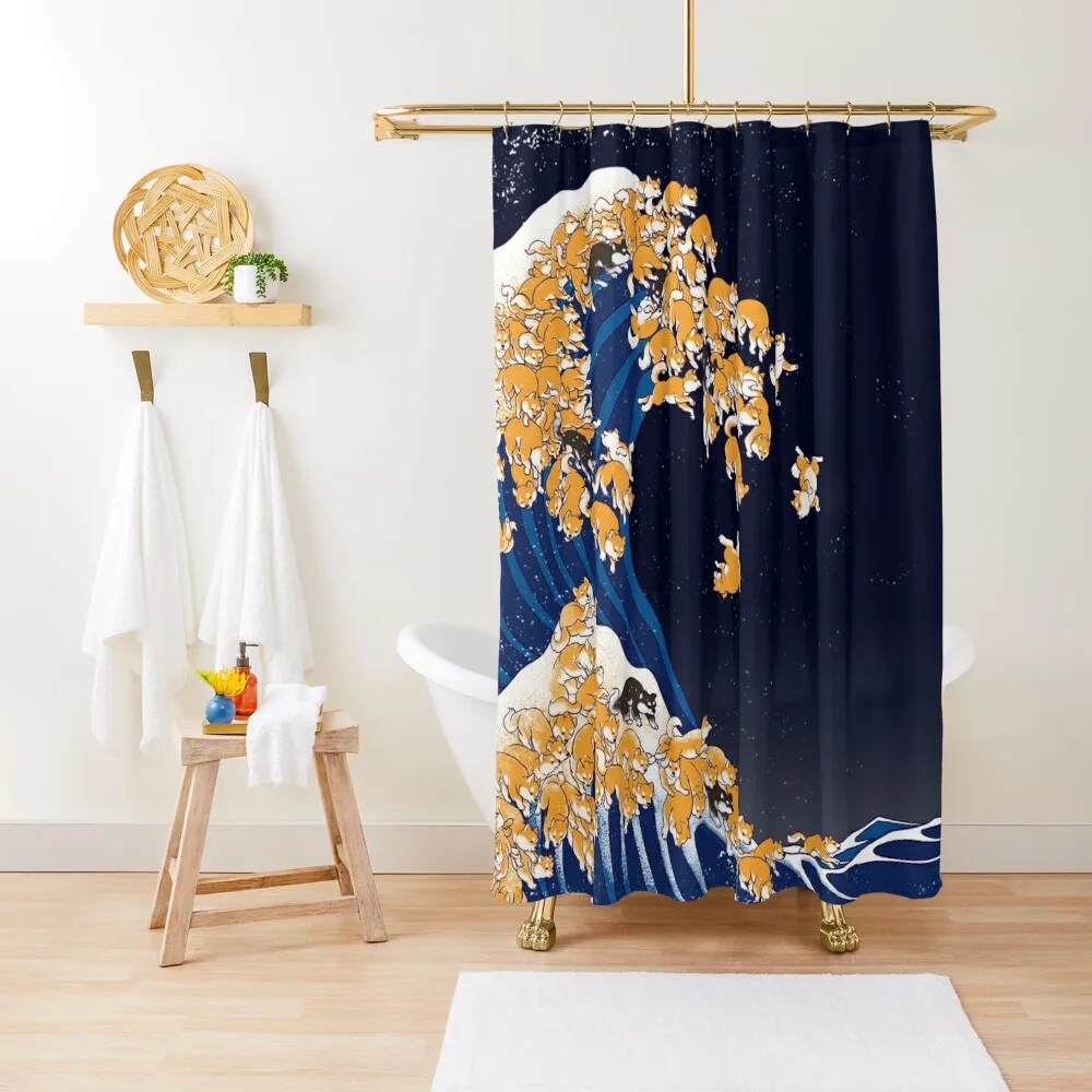 Shiba Inu The Great Wave in Night Shower Curtain Bathroom Fabric In The Bathroom Curtain
Shiba Inu The Great Wave in Night Shower Curtain Bathroom Fabric In The Bathroom Curtain