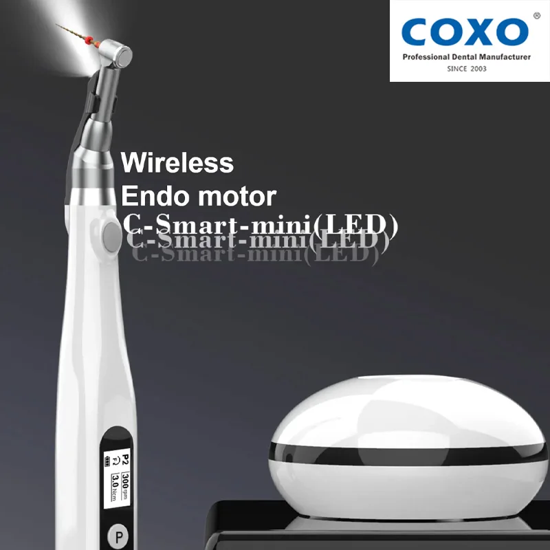 COXO C-SMART-MINI Dental Wireless Endo motor with/No light 1:1 push button Contra Angle head dental motor
COXO C-SMART-MINI Dental Wireless Endo motor with/No light 1:1 push button Contra Angle head dental motor