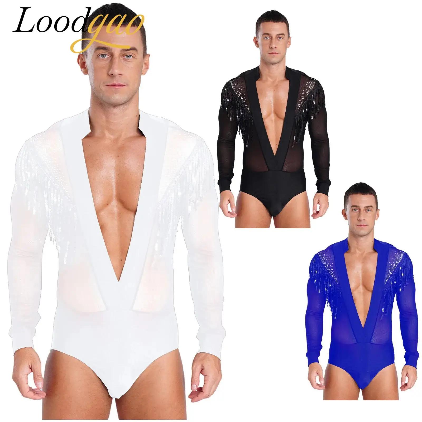 Men's Latin Dance Shirt Samba Salsa Tango Jumpsuit Sheer Mesh Patchwork Fringe Bodysuit Modern Dance Club Shirts Bodysuits
Men's Latin Dance Shirt Samba Salsa Tango Jumpsuit Sheer Mesh Patchwork Fringe Bodysuit Modern Dance Club Shirts Bodysuits