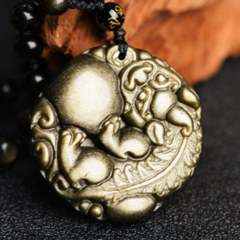 Natural Obsidian Pixiu Pendant, Unisex Pendant Necklace Jewelry
Natural Obsidian Pixiu Pendant, Unisex Pendant Necklace Jewelry