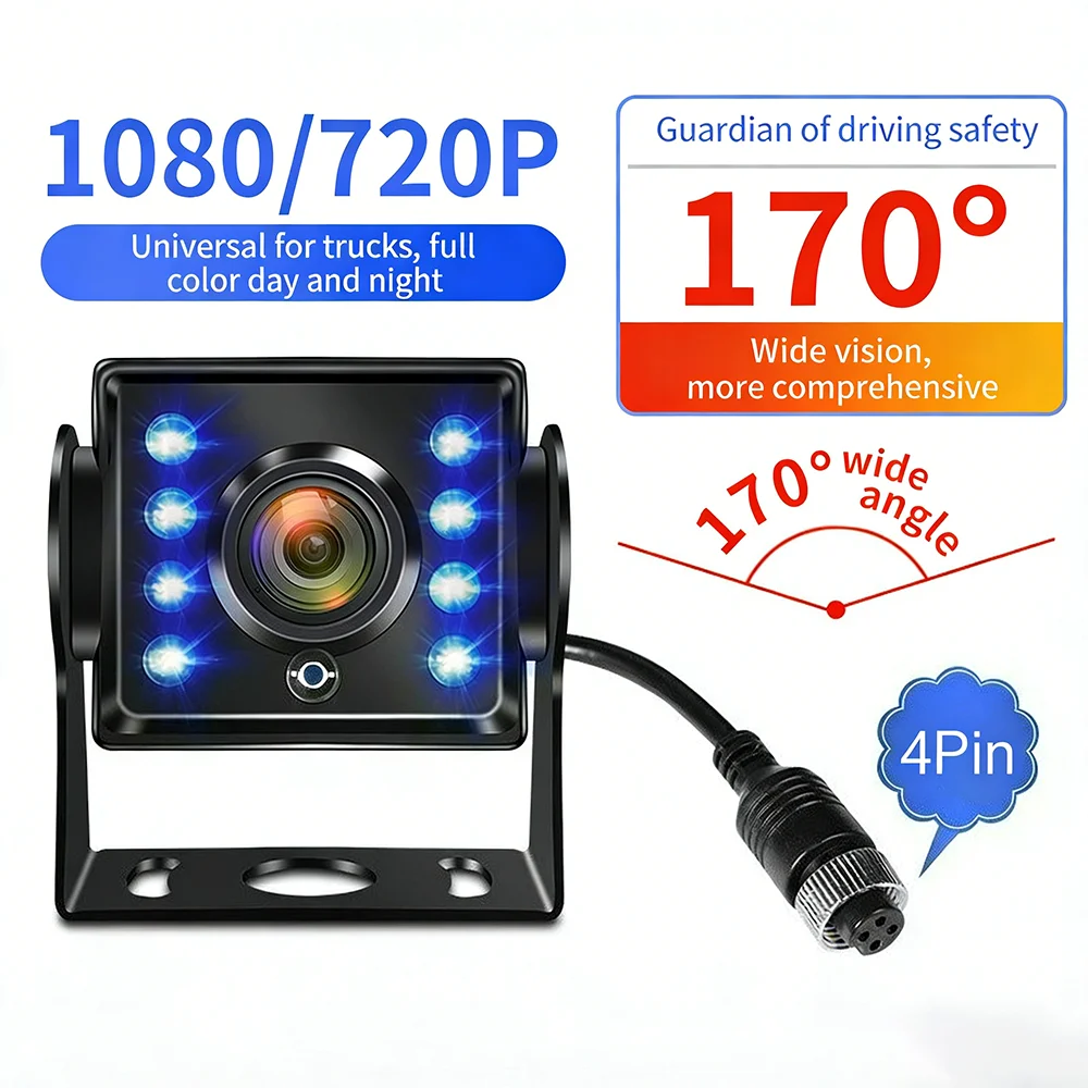Автомобильная камера заднего вида AHD 1080P/720P с углом обзора 170° ° Широкоугольная камера ночного видения с 8 светодиодами для автомобилей, грузовиков, автобусов, фургонов, для парковки
Автомобильная камера заднего вида AHD 1080P/720P с углом обзора 170° ° Широкоугольная камера ночного видения с 8 светодиодами для автомобилей, грузовиков, автобусов, фургонов, для парковки