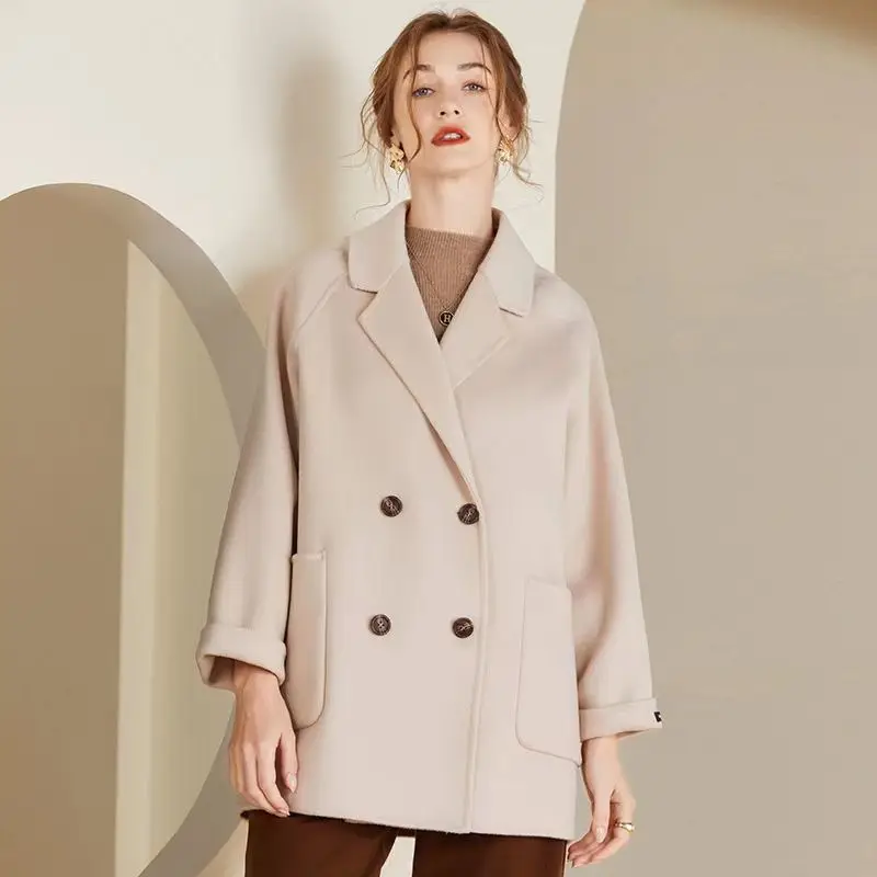 2025 Autumn Winter New Korean Style Double-sided Wool Coat Women High-end Handmade Woolen Coats Cardigan Clothes Outwear
2025 Autumn Winter New Korean Style Double-sided Wool Coat Women High-end Handmade Woolen Coats Cardigan Clothes Outwear
