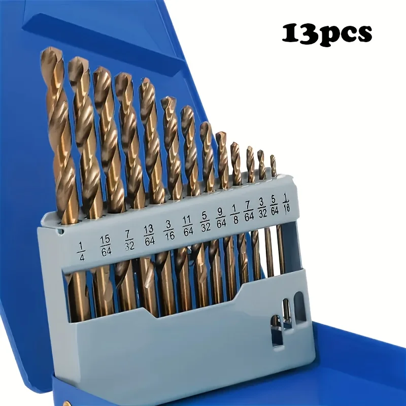 13Pcs M35 Cobalt HSS Drill Bit Set, Spiral Drill Bits for Metal, Stainless Steel, Wood & Plastic, Heavy Duty with Storage Case
13Pcs M35 Cobalt HSS Drill Bit Set, Spiral Drill Bits for Metal, Stainless Steel, Wood & Plastic, Heavy Duty with Storage Case