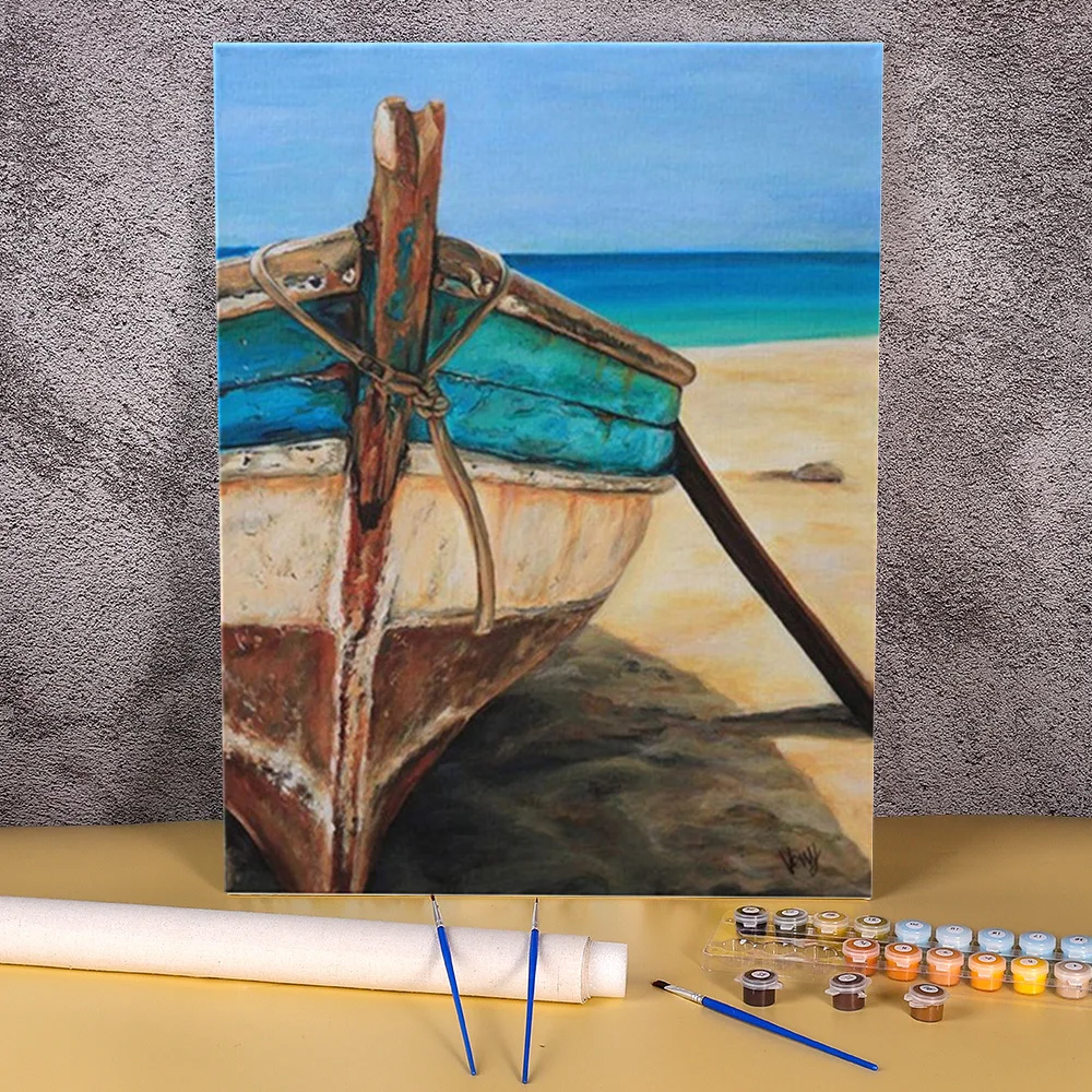 Hand-painted Oil Painting Acrylic Paint Package Wooden Boat Picture for Coloring By Numbers Home Decoration Wall Art Crafts
Hand-painted Oil Painting Acrylic Paint Package Wooden Boat Picture for Coloring By Numbers Home Decoration Wall Art Crafts