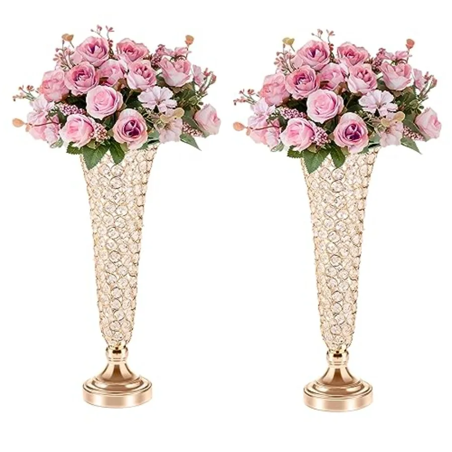 20in Vases for Flowers - Crystal Trumpet Floral Vase, 2Pcs Crystal Vases for Table Centerpieces, Flower Stand for Wedding Party
20in Vases for Flowers - Crystal Trumpet Floral Vase, 2Pcs Crystal Vases for Table Centerpieces, Flower Stand for Wedding Party