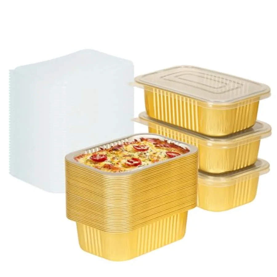 2LB Gold Heavy Duty Aluminum Foil Pans with Lids 32oz Capacity Foil Food Containers with Lids, Tin Foil Pans with Lids for Baki
2LB Gold Heavy Duty Aluminum Foil Pans with Lids 32oz Capacity Foil Food Containers with Lids, Tin Foil Pans with Lids for Baki