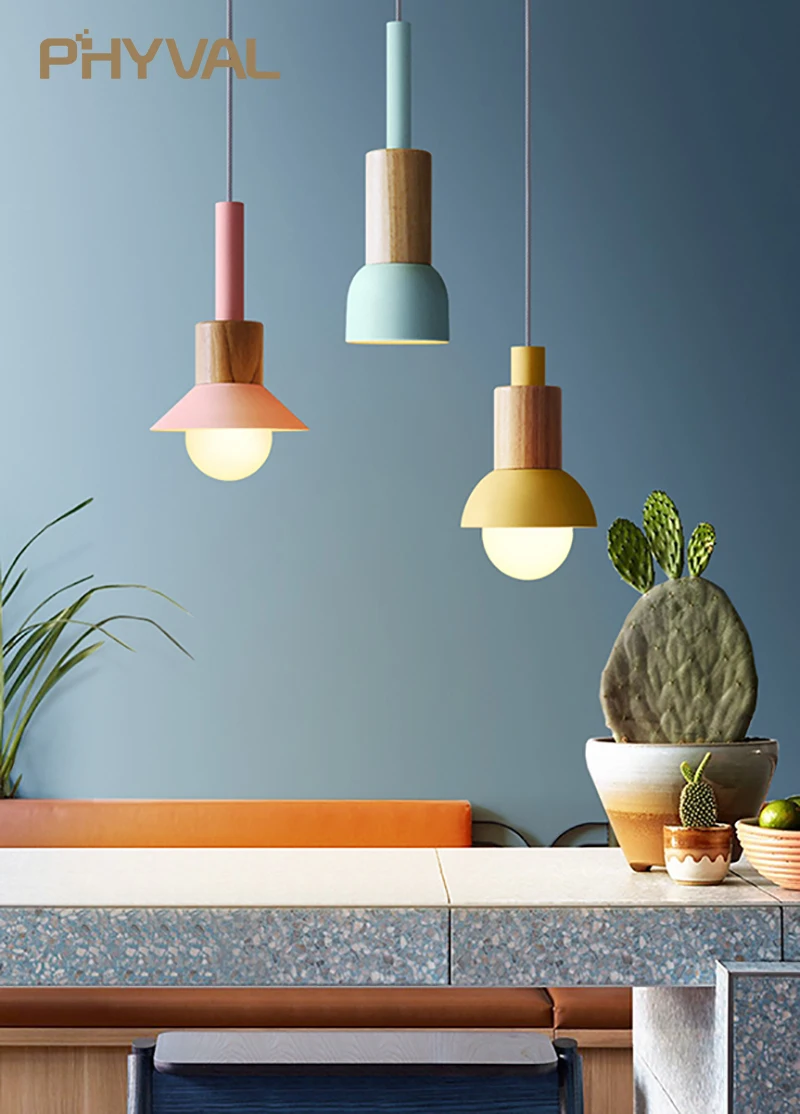PHYVAL Nordic Pendant Lights Wooden Macaron LED Hanging Lamps E27 Bedroom Kitchen Bar Hotel Home Decor Modern Lighting Fixtures
PHYVAL Nordic Pendant Lights Wooden Macaron LED Hanging Lamps E27 Bedroom Kitchen Bar Hotel Home Decor Modern Lighting Fixtures