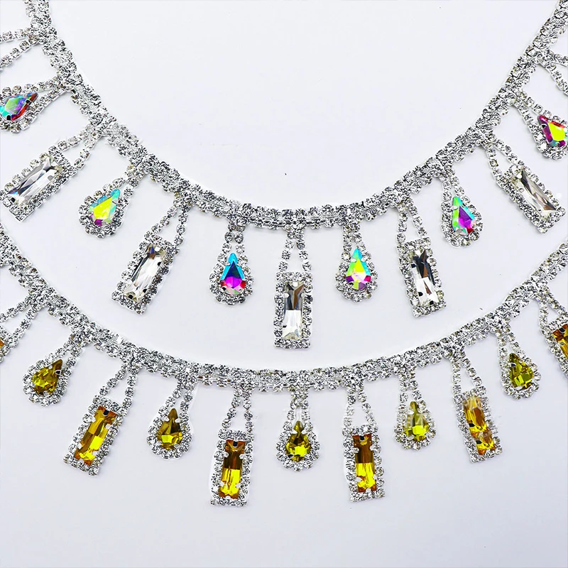 CUIER 1Yard Colorful Pendant Chain Glass Shiny Claw Crystal Chain Rhinestone Flat Back Chain for Sewing Clothing Decoration
CUIER 1Yard Colorful Pendant Chain Glass Shiny Claw Crystal Chain Rhinestone Flat Back Chain for Sewing Clothing Decoration
