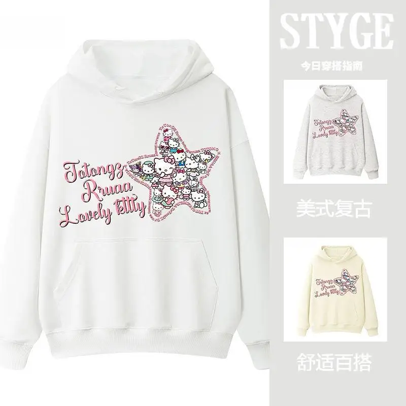 Cartoon Sanrioed Hello Kitty Woman Hooded Hoodie Anime American Cute Loose Leisure Cotton Tops Printing Trend Couple Sweatshirt
Cartoon Sanrioed Hello Kitty Woman Hooded Hoodie Anime American Cute Loose Leisure Cotton Tops Printing Trend Couple Sweatshirt