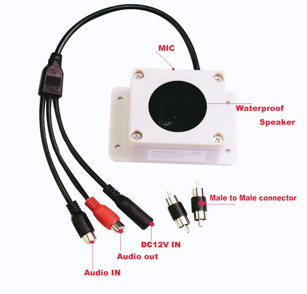 Waterproof Microphone Speaker In 1 Device for Security Camera Outdoor for IP Camera Audio Recording Two Way Audio Interphone
Waterproof Microphone Speaker In 1 Device for Security Camera Outdoor for IP Camera Audio Recording Two Way Audio Interphone