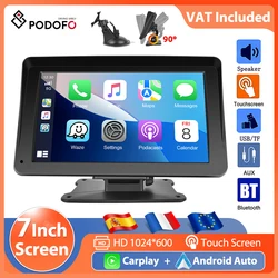 Podofo 7'' Portable MP5 Car Monitor Dashboard AirPlay Carplay Android Auto Voice Control Bluetooth HD Touch Screen Smart Player Podofo 7'' Portable MP5 Car Monitor Dashboard AirPlay Carplay Android Auto Voice Control Bluetooth HD Touch Screen Smart Player