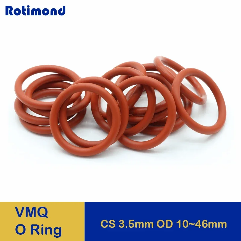 VMQ O Ring Gasket 10Pcs Thickness CS 3.5mm OD 10 ~46mm Food Grade Waterproof Washer Rubber Insulate Round O Shape Seal
VMQ O Ring Gasket 10Pcs Thickness CS 3.5mm OD 10 ~46mm Food Grade Waterproof Washer Rubber Insulate Round O Shape Seal