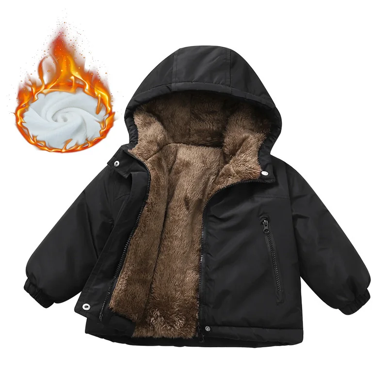 Boys Girls Cotton Jackets Winter Children Thick Plush Coats Padded Hooded Outerwear Kids Fashion Teen Lambwool Snow Outerwear
Boys Girls Cotton Jackets Winter Children Thick Plush Coats Padded Hooded Outerwear Kids Fashion Teen Lambwool Snow Outerwear