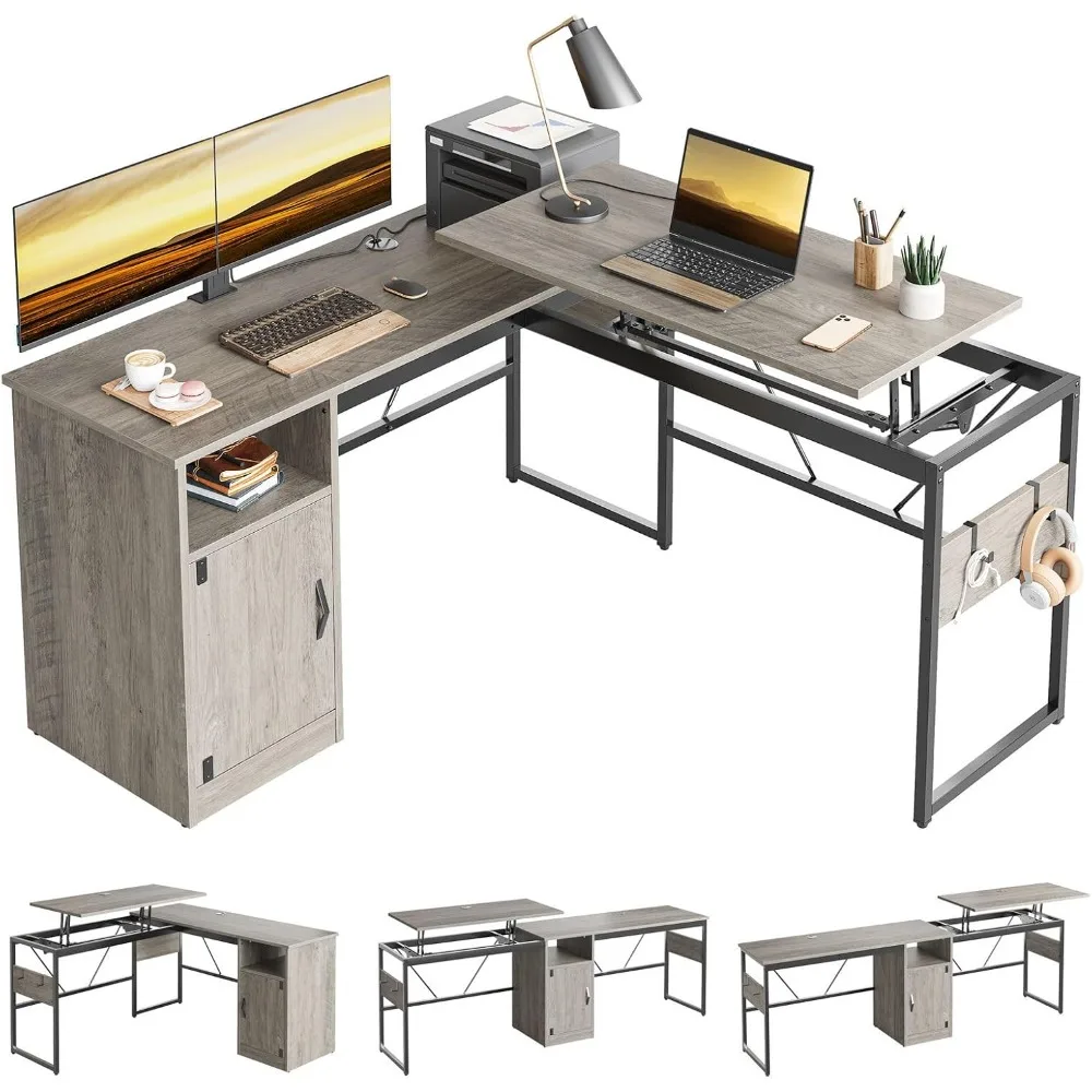 L Shaped Standing Desk Adjustable Height, 60" Corner Computer Desk with Storage File Cabinet, 95.2" Long and Large Reversible O
L Shaped Standing Desk Adjustable Height, 60" Corner Computer Desk with Storage File Cabinet, 95.2" Long and Large Reversible O