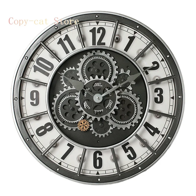 Silent Wall Clock Gear Rotation Quartz Clock Retro Metal Industrial Style Creative Watch Decoration No Drilling
Silent Wall Clock Gear Rotation Quartz Clock Retro Metal Industrial Style Creative Watch Decoration No Drilling
