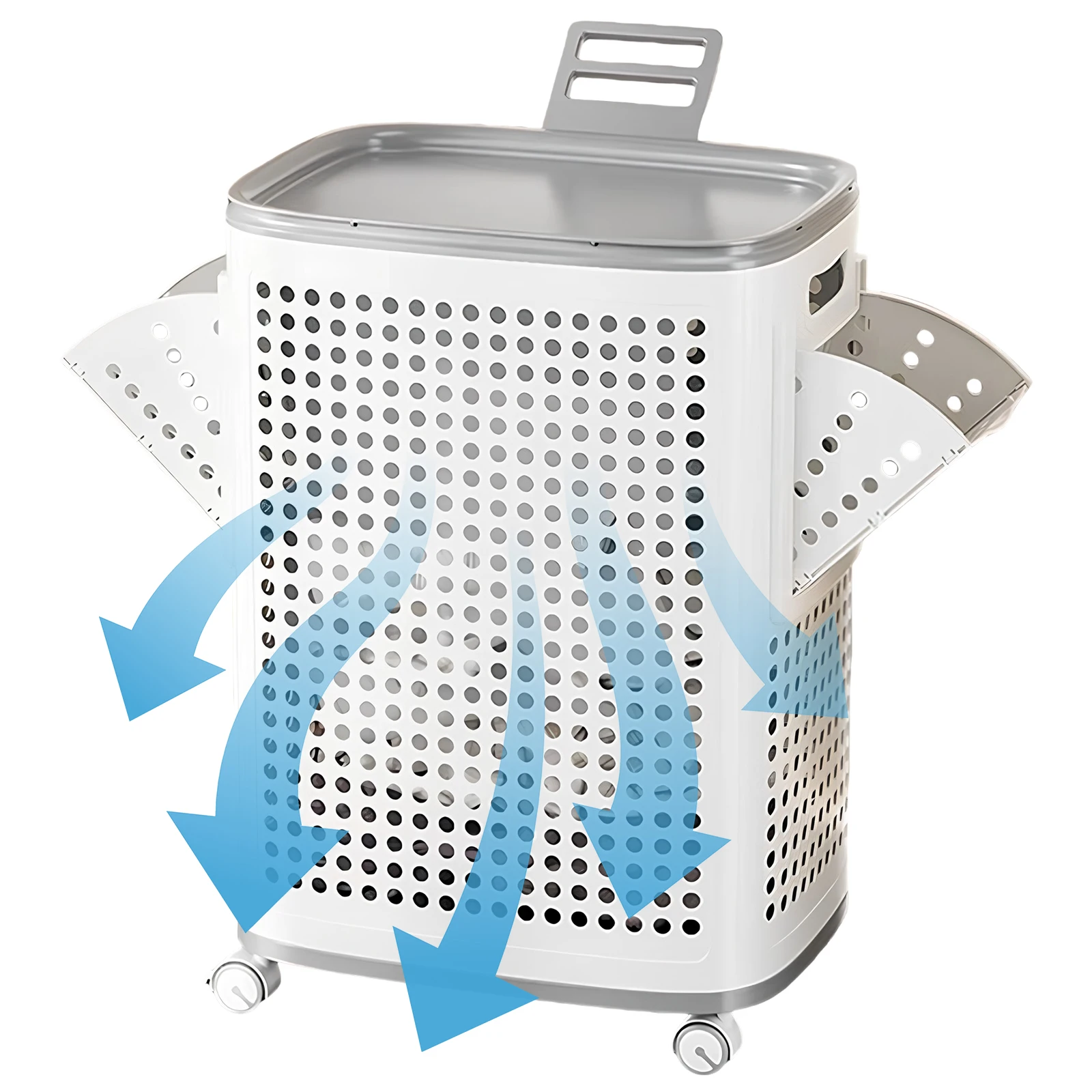 Dirty Clothes Basket Large Capacity Hollow Out Laundry Basket with Wheels Laundry Hamper for Home Use
Dirty Clothes Basket Large Capacity Hollow Out Laundry Basket with Wheels Laundry Hamper for Home Use