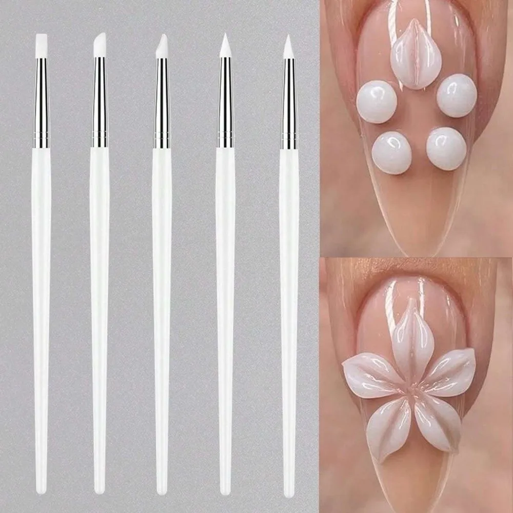 5Pcs Small Head Silicone Nail Brush DIY Manicure 3D Modeling UV Gel Sculpture Nail Pen DIY Dotting Polish Brush Nail Art
5Pcs Small Head Silicone Nail Brush DIY Manicure 3D Modeling UV Gel Sculpture Nail Pen DIY Dotting Polish Brush Nail Art