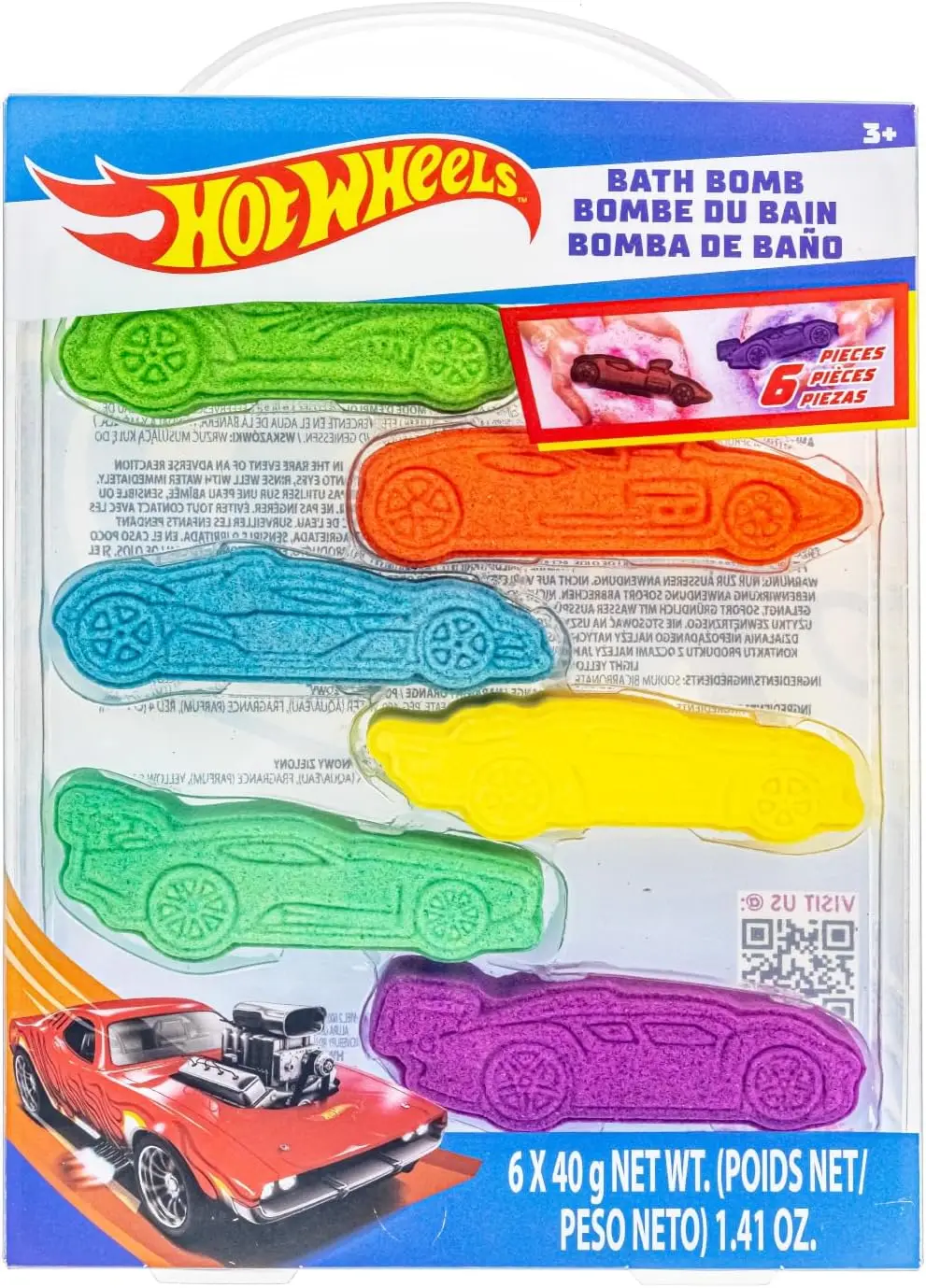 Hot Wheels 6 Piece Bath Bombs for Kids, Bubble Gum Scented, Bath Toys for Ages 3+
Hot Wheels 6 Piece Bath Bombs for Kids, Bubble Gum Scented, Bath Toys for Ages 3+
