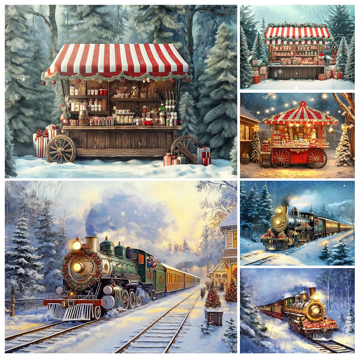 Рождественский рынок, полярный экспресс-поезд, фоны для детей и взрослых, реквизит для фотосъемки, снежная снежинка, зимние фоны
Рождественский рынок, полярный экспресс-поезд, фоны для детей и взрослых, реквизит для фотосъемки, снежная снежинка, зимние фоны