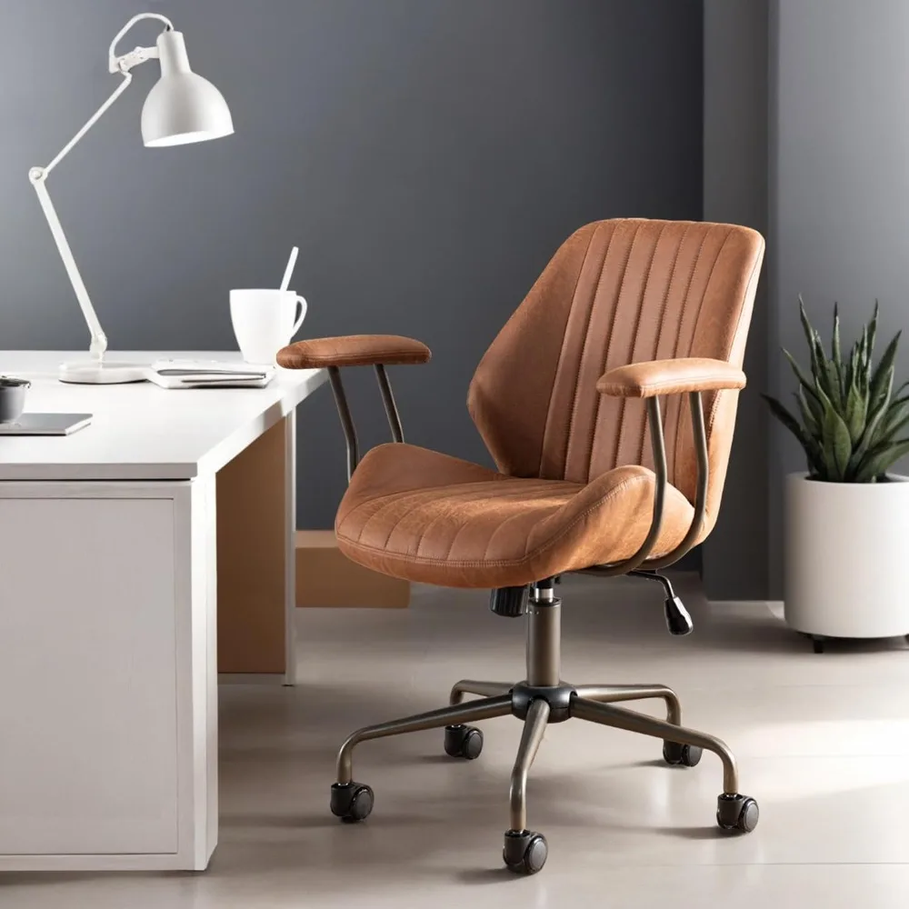 Mid Back Home Office Chair, Mid Century Vintage Executive Office Chair,Comfy Ergonomic Rolling Office Task Chair with Lumbar
Mid Back Home Office Chair, Mid Century Vintage Executive Office Chair,Comfy Ergonomic Rolling Office Task Chair with Lumbar