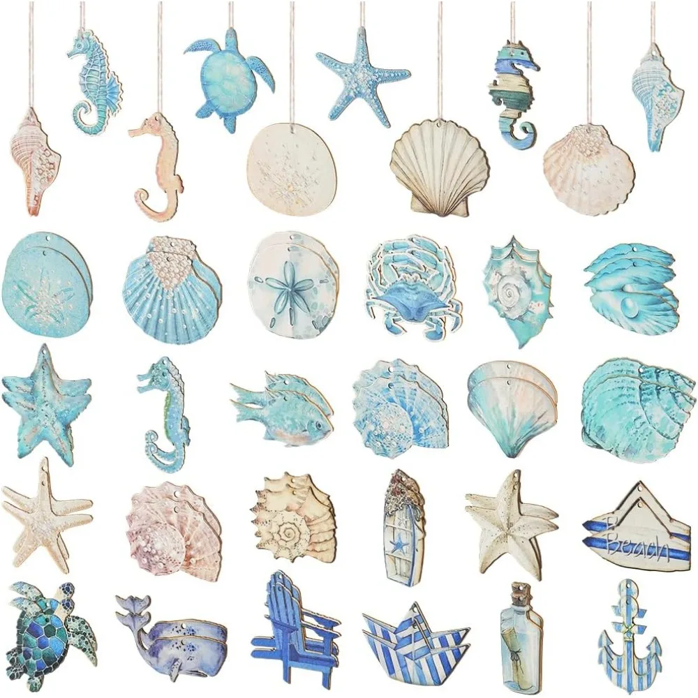 68pcs Summer Ocean Theme Wood Cutouts Sea Animal Hanging Decorations 34 Styles Seashell Seahorse Starfish Nautical Hanging
68pcs Summer Ocean Theme Wood Cutouts Sea Animal Hanging Decorations 34 Styles Seashell Seahorse Starfish Nautical Hanging