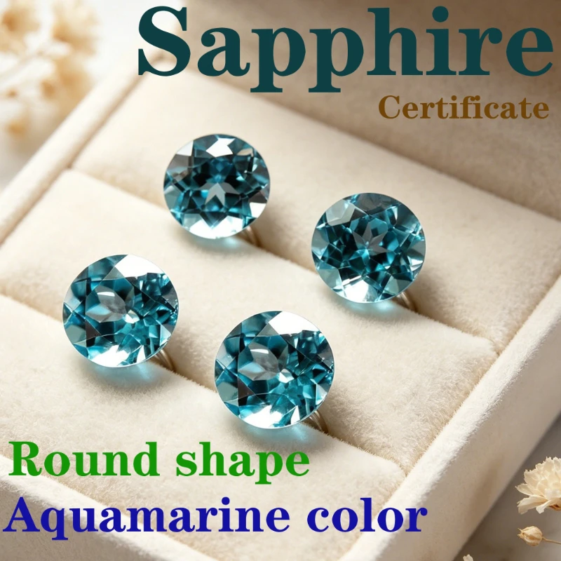 Laboratory Production Sapphire Round Shape Aquamarine Color Certificate
Laboratory Production Sapphire Round Shape Aquamarine Color Certificate