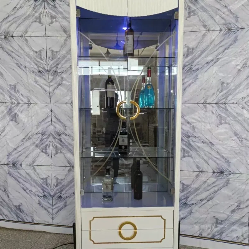 Living room glass door wine cabinet home small figure locker against the wall
Living room glass door wine cabinet home small figure locker against the wall