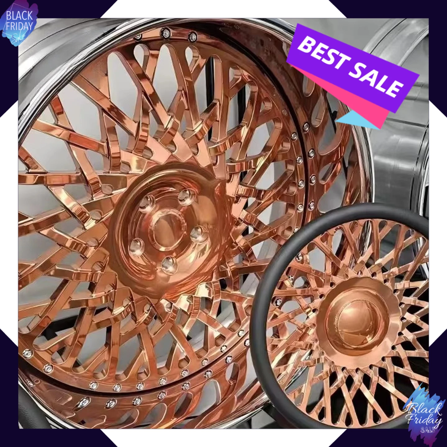 Hot-selling Custom Deep Dish Forged Wheels with Matching Steering Wheel Big Lip Wheels Chrome Brushed Rims for Chevy
Hot-selling Custom Deep Dish Forged Wheels with Matching Steering Wheel Big Lip Wheels Chrome Brushed Rims for Chevy