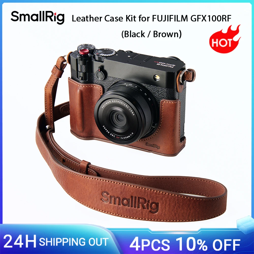 SmallRig Leather Case Kit for FUJIFILM GFX100RF with Case Thumb Pad, Shoulder Strap and Concave Shutter Button Cap Brown/Black
SmallRig Leather Case Kit for FUJIFILM GFX100RF with Case Thumb Pad, Shoulder Strap and Concave Shutter Button Cap Brown/Black