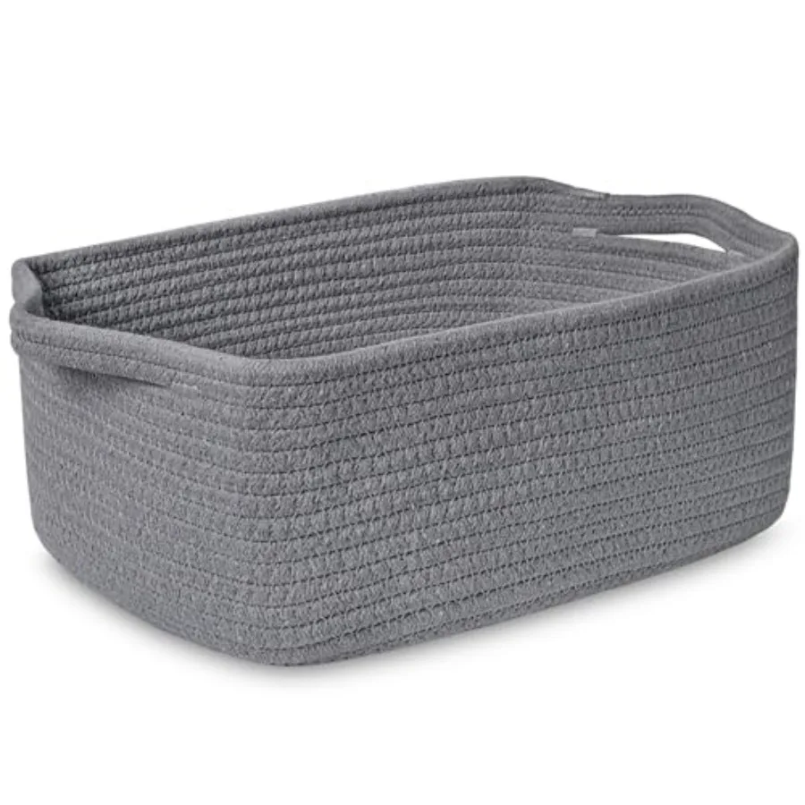Small Storage Basket with Handles, Cotton Rope Woven Dog Cat Toy Bin, Decorative Shelves Closet Organizing for Nursery Laundry
Small Storage Basket with Handles, Cotton Rope Woven Dog Cat Toy Bin, Decorative Shelves Closet Organizing for Nursery Laundry
