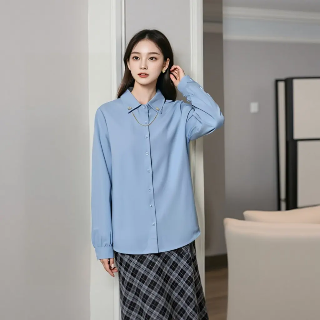 Fat Sister plus Size Loose Long Sleeve Shirt Korean Style Women's Fashion Top for Autumn
Fat Sister plus Size Loose Long Sleeve Shirt Korean Style Women's Fashion Top for Autumn