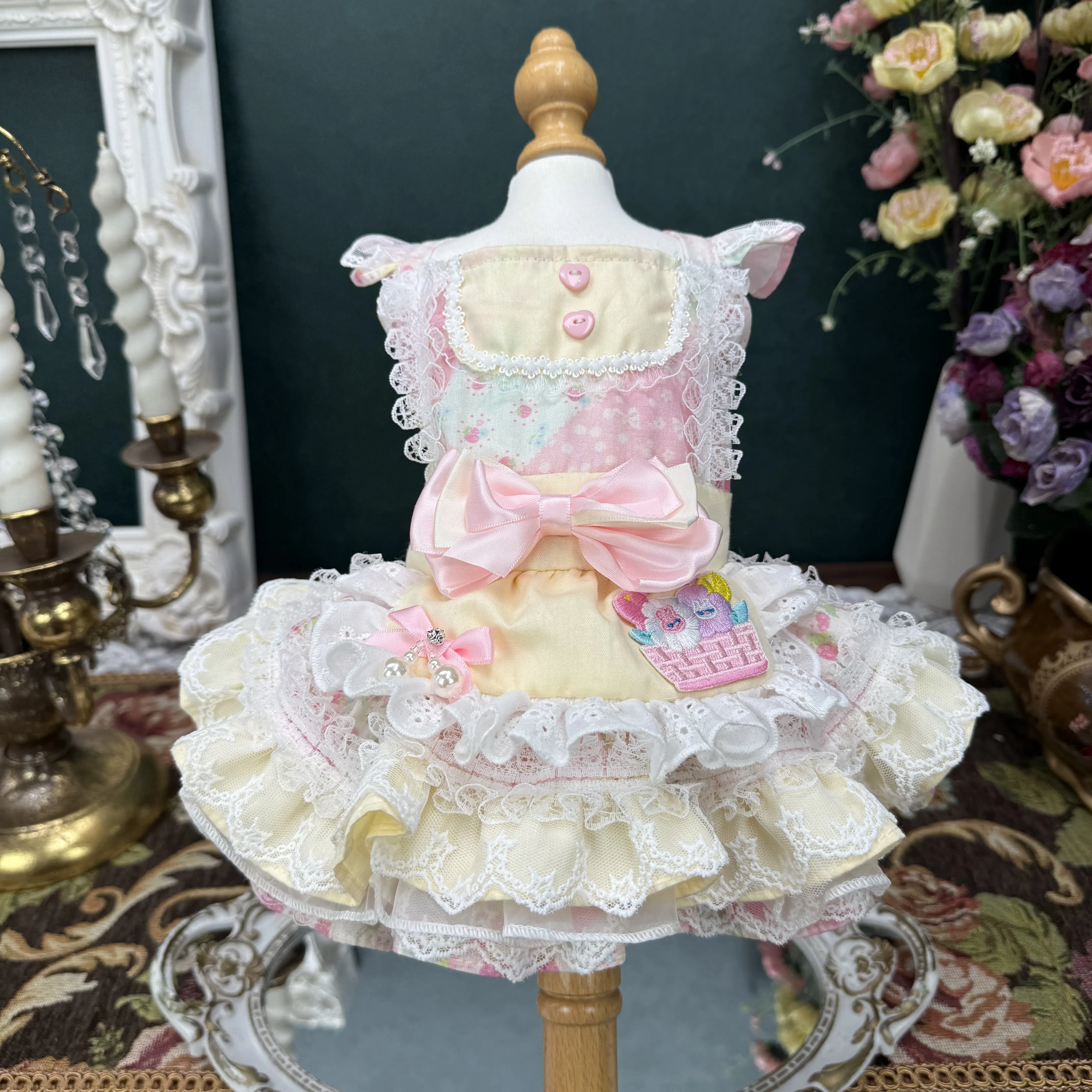 Handmade Pure Cotton Dog Dress Yellow Lolita Cute Bow Print Princess Skirt for Small to Medium Dogs Puppy Party Clothes
Handmade Pure Cotton Dog Dress Yellow Lolita Cute Bow Print Princess Skirt for Small to Medium Dogs Puppy Party Clothes
