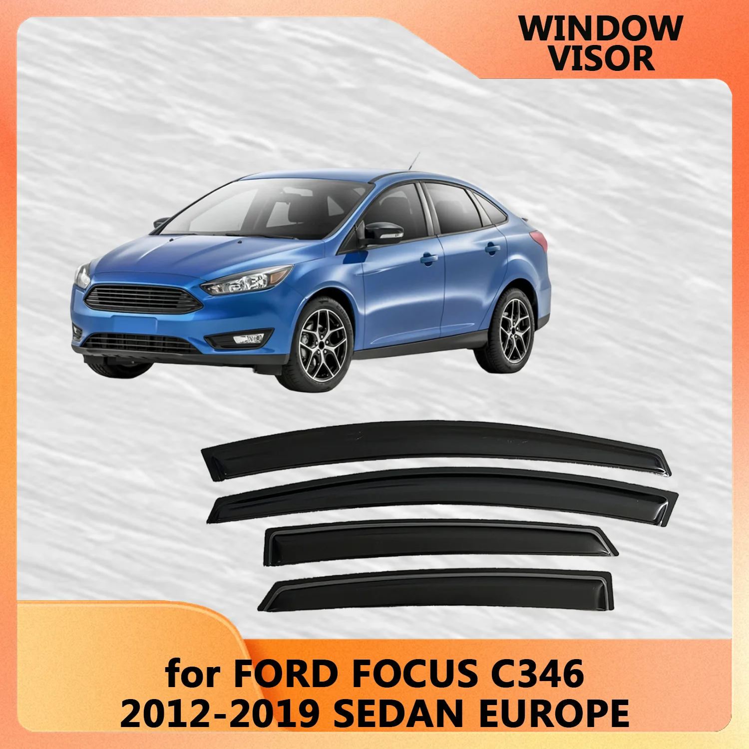 Дефлекторы окон для FORD FOCUS C346 2012-2019 СЕДАН ЕВРОПА, защита от дождя, ветра и солнца, боковые ветровики
Дефлекторы окон для FORD FOCUS C346 2012-2019 СЕДАН ЕВРОПА, защита от дождя, ветра и солнца, боковые ветровики