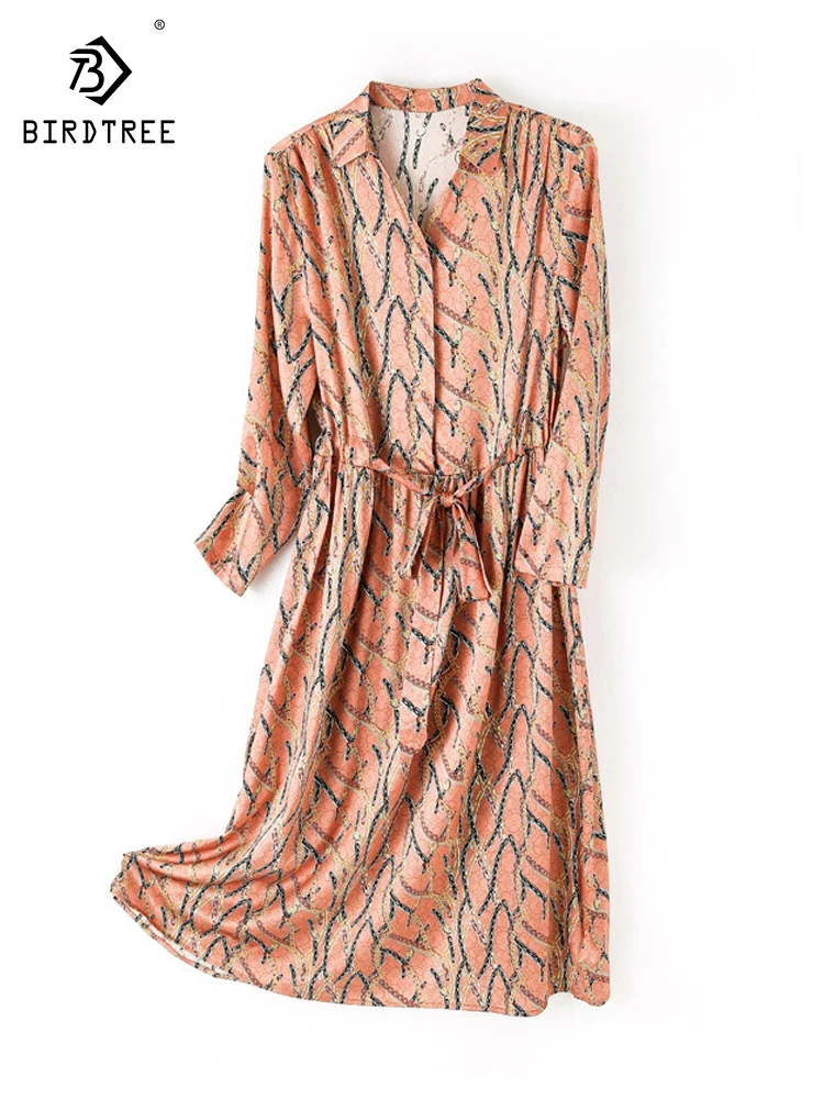 Birdtree 90%Mulberry Silk Long Sleeved Dress Autumn New Vintage Elegant Print Long Sleeve Literary Midlength Dresses D30792QC
Birdtree 90%Mulberry Silk Long Sleeved Dress Autumn New Vintage Elegant Print Long Sleeve Literary Midlength Dresses D30792QC
